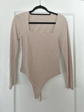 Abercrombie Long-Sleeve Cotton Seamless Fabric Squareneck Bodysuit